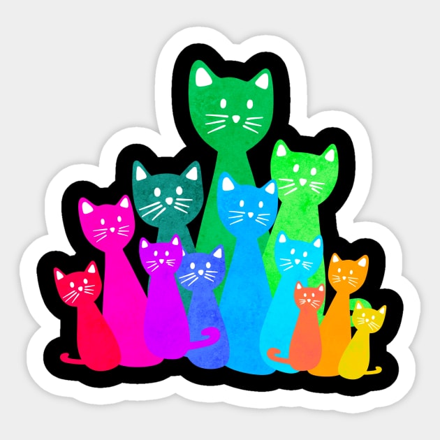 Cats Sticker by Kelly Louise Art